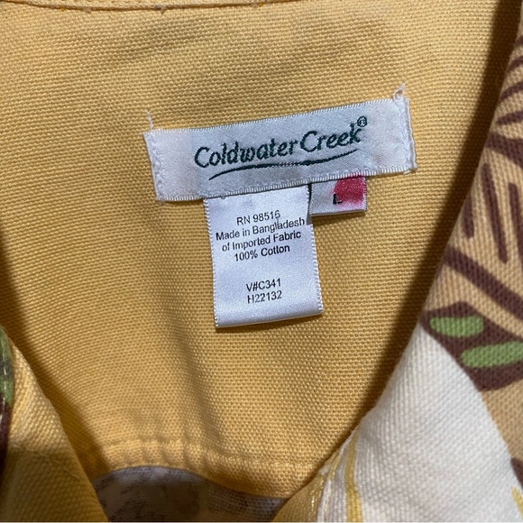 Coldwater Creek Tropical Button Down Jean Jacket Size L - Picture 5 of 13
